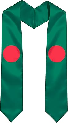 International Graduate Satin Stole Sash - 72 Graduation Scarf with National Flag Design