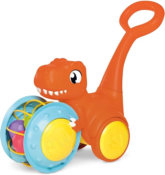 Toomies E73254 Tomy Pic & Push T. Rex, Children, Jurassic World, Educational Push & Go Vehicle, Colourful Dinosaur Toy for Baby Boys & Girls Aged 12 Months +, Multicoloured