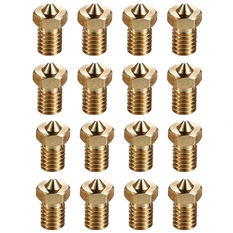 16Pcs V6 Nozzles 0.4mm Compatible for E3D V5 V6 Hotend, V6 Nozzle 0.4mm Compatible with ANYCUBIC I3 Mega A8 Prusa I3 MK3/MK3S 3D Printer Extruders Brass Nozzles,