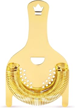 Koriko 2-Prong Hawthorne Strainer - Gold-Plated