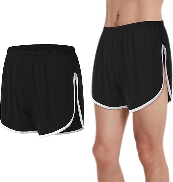 Men's Athletic Short Large Split Side Breathable Lightweight Sport Running Shorts Workout Gym