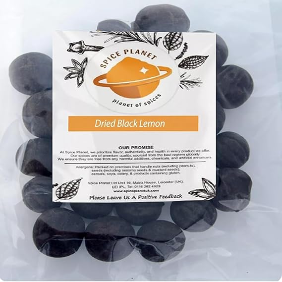 100g | Dried Black Lime Lemon Whole for KABSA Persian Lemon by Spice Planet® (100 Grams)