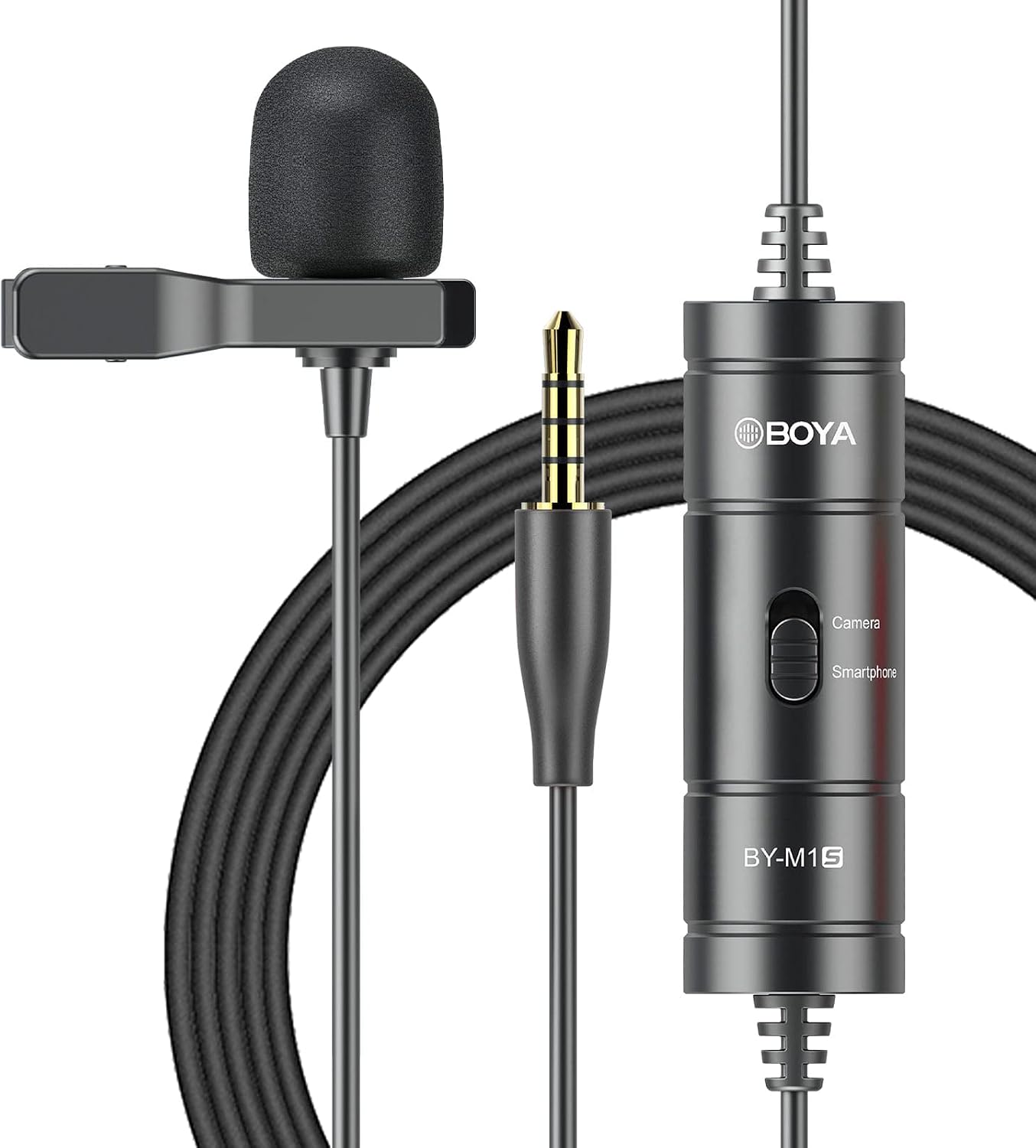 Boya BY-M1S Professional Lavalier Lapel Microphone Omnidirectional Condenser Mic for iPhone Android Smartphone DSLR, Camcorders, Audio Recorders, PC Laptop Recording