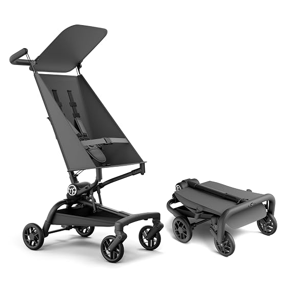 Mompush Jeto Lightweight Travel Stroller 9.8 lbs Ultra-Compact, One-Hand Fold, Airplane Cabin Approved, All-Terrain Wheels, Smooth Ride for Toddlers, Perfect for Travel & Daily Use
