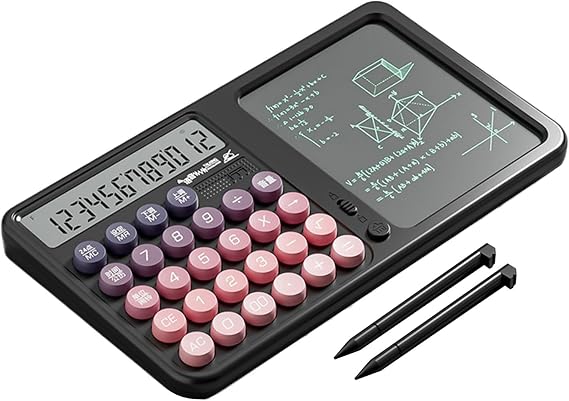 Calculator With Notepad | Desktop Calculator With Large Display & Handwriting Board | Eye Protection Screen For Students, Office, Business, Adults, Home School Use, Math Drafting Tool