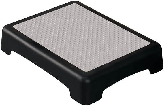Non-Slip Indoor/Outdoor 4 Inch Height Mobility Platform Step, Grooved | Surface For Added Traction, Drainage Holes - Supports Up To 400 Pounds, Measures 19 1/4" L x 15 1/2" W x 4" H