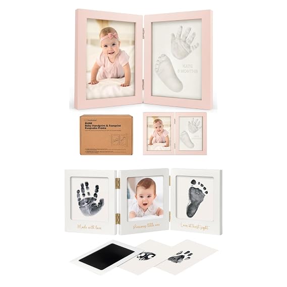 KeaBabies Baby Footprint Kit, Shower Gifts for Girls, Boys and Baby Handprint and Footprint Kit - Personalized Kids Hand and Foot Set Keepsake - Inkless Kids Hand Prints Maker Pads