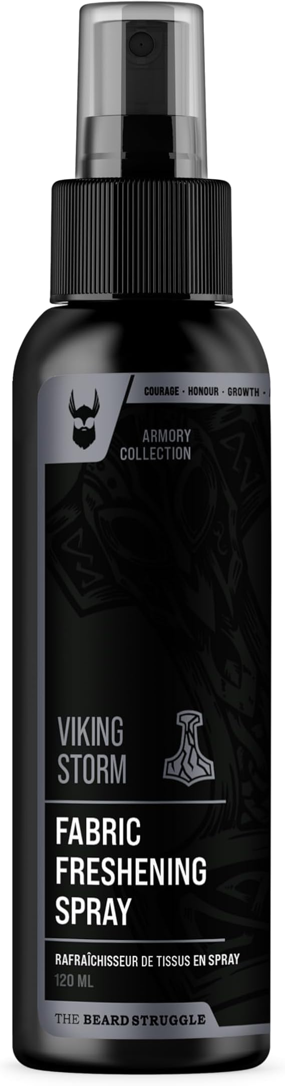 Fabric Freshener Spray by The Beard Struggle - Linen Spray Freshener for Cloths, Bed & Room Air Freshener - Odor Eliminator with Luxury Fragrance - Viking Storm, Silver Collection (120ml)