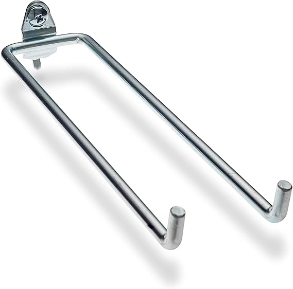 Triton Products DuraHook Double Rod Pegboard Hooks for Wall and Garage Organization - 80 Degree Bend, 8 1/4 Inch, Pack of 5