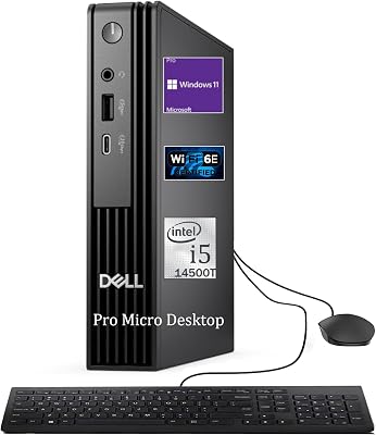 Dell Pro Micro Next-gen OptiPlex 7020 MFF Mini PC Windows 11 Pro, Intel i5-14500T, 16GB DDR5 RAM, 512GB NVMe SSD, WiFi 6E, Bluetooth, HDMI& DisplayPort, Business Micro PC
