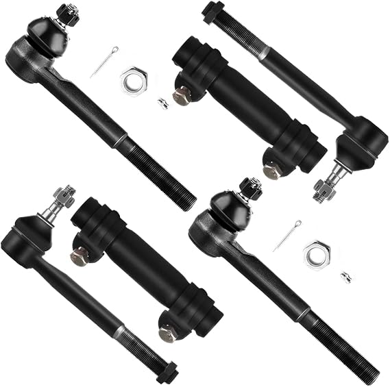 SCITOO Steering Tie Rod End Adjusting Sleeves Compatible fit for Chevrolet for GMC K1500 K2500 K3500 Suburban 1988-2000 6PC 4WD
