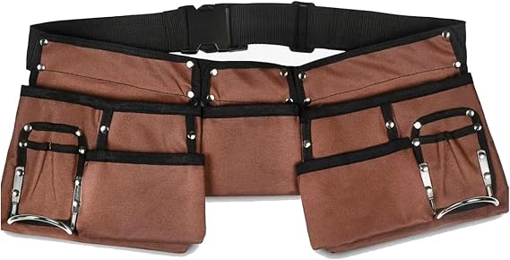 Heavy Duty Carpenter Tool Belt with Multiple Pockets and Adjustable Waist Strap - Ideal for Construction Workers, Handymen, and DIY Projects