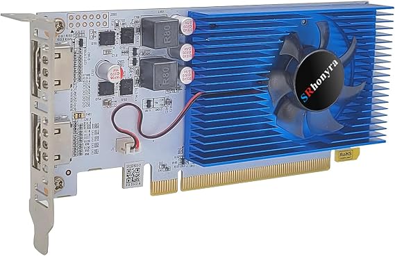 R5 230 Low Profile Graphics Card 2GB DDR3 Dual HDMI 1080P PCIe 2.0 x16 Bus Power Support Splicing Mode 20W SFF GPU