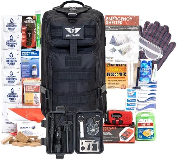 Stealth Angel Survival - 72 Hour Family Emergency Kit - 1-5 Person Survival Bag for Earthquakes, Hurricanes, and Other Natural Disasters