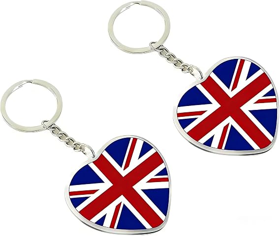 JAVD UK United Kingdom Flag Keychain UK Key Ring- 2 Pack