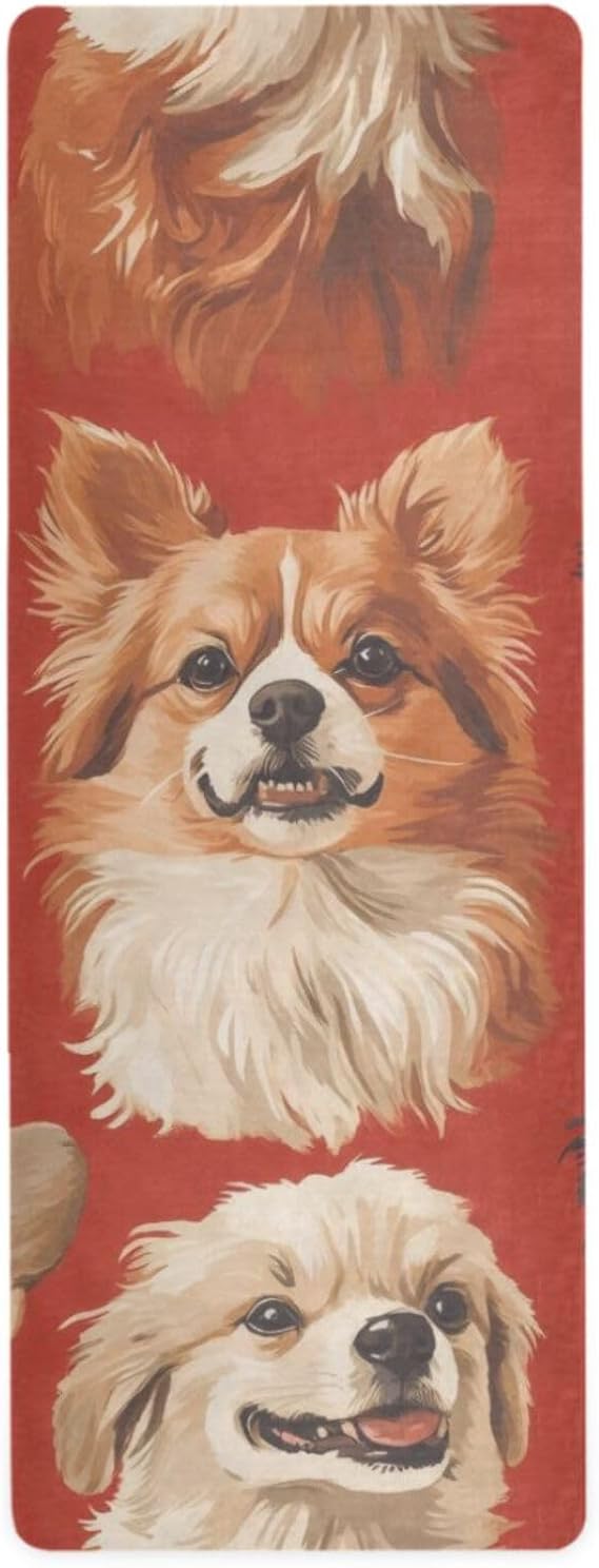 Clever Dogs Yoga Mat Non-slip Exercise Mat for Hot Yoga Workout, Pilates and Fitness 70.8" X 26" with Carrying Bag