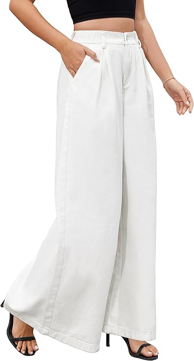 Tapata Womens Extra Wide Leg Jeans Baggy Long Denim Pants Petite/Regular/Tall Casual Loose Palazzo Streetwear Trousers
