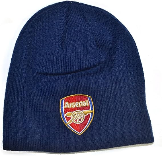 Arsenal FC Official Product Beanie Hat Navy Club Crest Embriodery New Season, Blue, One Size