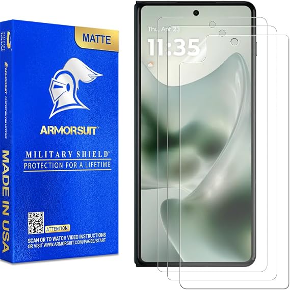 ArmorSuit 3 Pack Paper-Feel Texture Front Screen Protector for Motorola Razr Fold Case Friendly MilitaryShield Matte Film - Made in USA