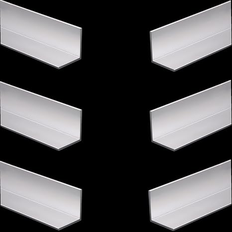 Aluminum Angle 25mm x 25mm x 1700mm Long 1mm Thick 6Pcs, 6 Pack 1" x 1" x 66.93" Length 1/25 Thickness 90 Degree Extruded Al Angle Equal Leg