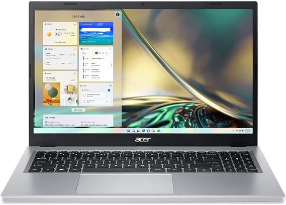 Acer Aspire 3 15 Laptop / 15.6" Touch AMD Radeon Graphics/AMD Ryzen 3 7320U 4 Cores / 8GB LPDDR5 256GB NVMe SSD M.2 / Wi-Fi 6 / Win11 / Pure Silver / 32GB USB
