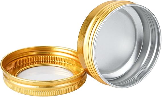 Metal Tins With Lids 30pcs 30ml Gold Round Aluminum Jar with clear Window Lid 30g DIY Lip Balm Storage Container Tin Box