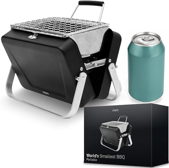 mikamax – mm – World’s Smallest Barbecue – Portable &amp; Foldable – Super Compact – Novelty Gift For Him &amp; Her – Dimensions 18 x 6 x 15,5 cm