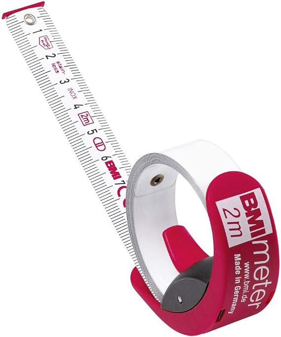 BMI 429241011 Pocket Tape, Meter" 2m In Red, Multicoloured