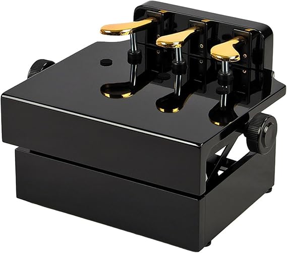 Black Wooden Adjustable Height 3 Pedal Piano Pedal Extender for Kids | Height adjustable solid wood piano pedal riser, ergonomic design helps young beginners reach pedals comfortably