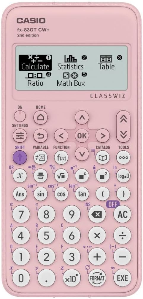Casio fx-83GTCW+ Scientific Calculator Pink (UK Version) - Upgrade from previous fx-83GTCW model