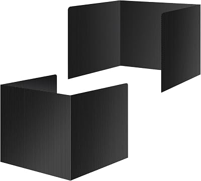 2 Pack Black Desk Dividers for Students, Waterproof Plastic Study Boards, Durable Exam Privacy Shields, Classroom Privacy Folders, Ideal School Supplies for Focused Learning 2 Pack