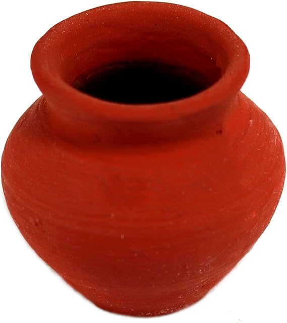 Ashirwad 2 inch (40 ml) Mitti Kalash Soil Earthen Clay Terracotta Mud Mati for Puja Marriages Karvachoth Pot Grahpravesh Earthenware | AE000277-12 (Terracotta, 6 Pieces)