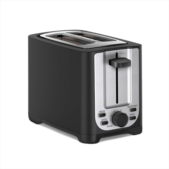 bella 2 Slice toaster, Black with Stainless Steel