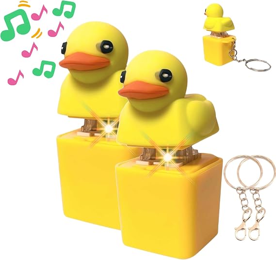 2pcs Duckeys Quacking Fidget Toy,duckeys Keyboard Duck,Quacking Duck Keychain, Quacking Keyboard Button - Sensory Toys Stress Reliever, Keycaps That Quack,quacking Duck Fidget Toy Keychain