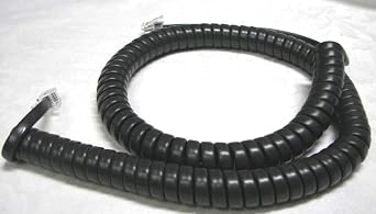 5 Pack of Black 12 Ft Handset Cords Compatible with Panasonic Phone KX T7600 T7700 Series T7625 T7630 T7633 T7636 T7667 T7720 T7730 T7731 Dark Charcoal Gray Receiver Curly Coil Lot