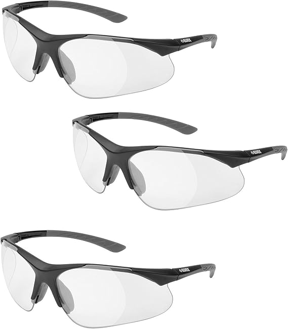 Elvex RX-500C-1.0 Full Lens Magnifier, Black Frame (3 Pair) (1.0 Lens)