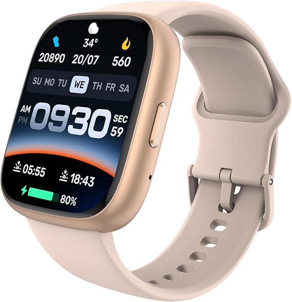 Fitness Tracker Watch for Women Men, Bluetooth Calling, 1.83" HD Display, 100 Sports Modes, Heart Rate & Sleep Tracking, IP68 Waterproof, Compatible with Android & iOS (Pink)