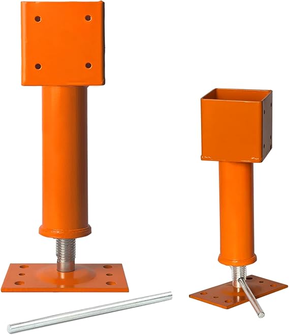 4x4 Screw Jack, Adjustable House Floor Jacks for Leveling, 14.5" - 18.5" Height Adjust Range, Heavy Duty Jack Post Crawlspace Basement Shore Beams Screw Jacks, 24000 lbs Max Load Capacity