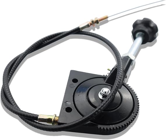 40" Excavator Throttle Control Cable, Universal Manual Flexible Throttle Wire with Black Knob, Bendable Engine Motor Control Cable with Mounting Bracket for Excavator Mixer Truck