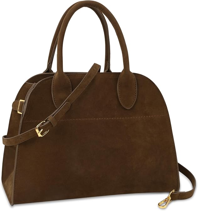 Suede Tote Bag for Women,Women's Suede Purse Vintage Top Handle Bag,Fashion Shoulder Satchel Bag for Office Travel
