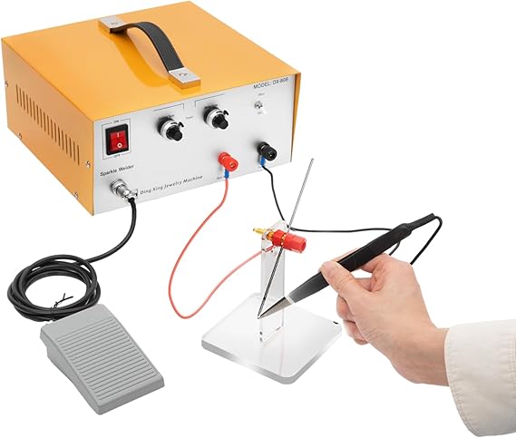 Permanent Jewelry Welder, 110V 80A Pulse Permanent Jewelry Welder Kit Portable Welding Machine Spot with Foot Pedal &Hand-Held Welding Gun for Gold Silver Platinum Spot Weld