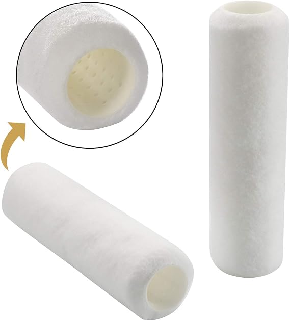 Paint Roller Covers for Electric Paint Roller- 3/8" NAP Perforated Power Rollers Cover, 9-inch Replacement Knitted Automatic Roller Cover(2-Pack)