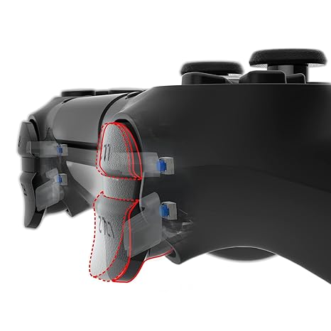eXtremeRate Tactile Version Clicky Hair Trigger Kit for PS4 Controller CUH-ZCT2 Shoulder Buttons, Custom Tactile Bumper Trigger Buttons Mouse Click Kit for PS4 Slim Pro Controller