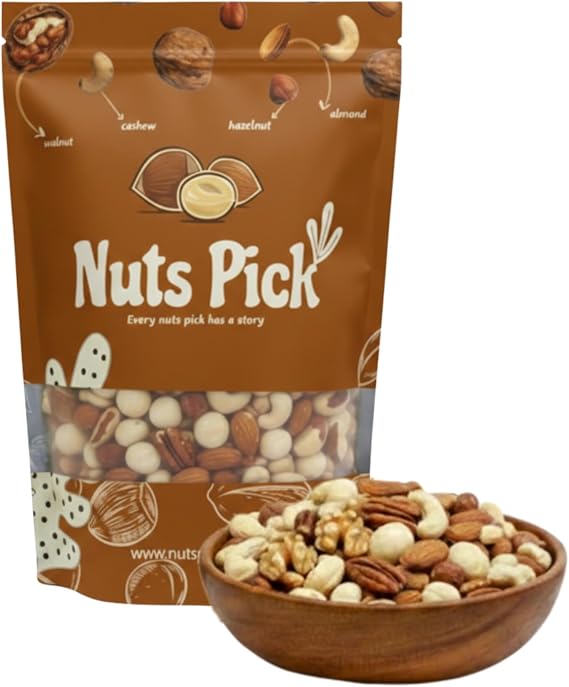 Nuts Pick Raw Mixed Nuts – Natural Blend of Cashews, Almonds, Walnuts, Pecans & More 250g