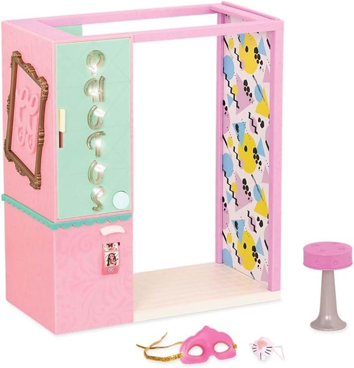 Glitter Girls - Polaroid of Friendship! - 14-Inch Doll Accessories - Photo Booth with Stool & Props - Bunny Nose & Masquerade Mask - Working Lights & Sounds - Toy for Toddlers, Kids 3 Years +