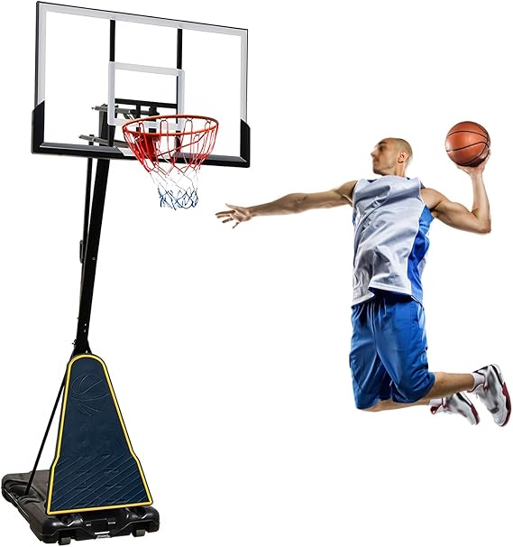 8-10ft Adjustable Basketball Hoop Basketball Rack with Shatterproof Backboard for Outdoor Sports