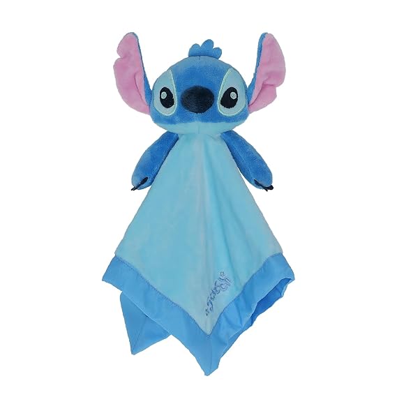 Kids Preferred Disney Baby Lilo and Stitch 12 Inch Stitch Baby Lovey Security Blanket Snuggle Toy Stuffed Animal for Newborn Infants and Babies
