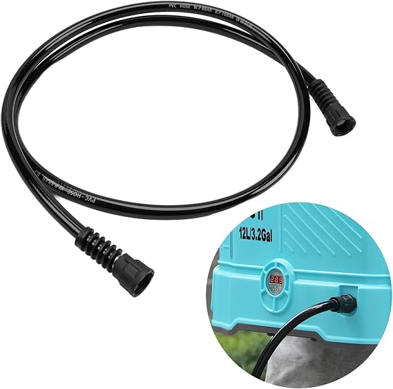 SideKing 1.6m PVC Replacement Hose for Sprayers Nylon-Reinforced High-Pressure Hose with Fixing Nut (18mm Diameter) Fits Garden Backpack Sprayers & Pump Outlets