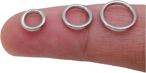 300PCS 8mm 10mm 12mm, 14 Gauge 1.5mm Thick Stainless Steel Jump Rings, Closed Unsoldered Split Round Metal Rings for Necklace Bracelet Earring Keychains Jewelry Making