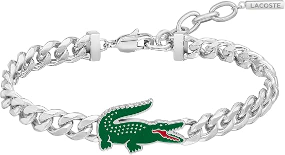 Lacoste Men's Arthur Jewelry Stainless Steel Adjustable Bracelet, Fashionable, Suitable for Everyday Use, Standard, Stainless Steel, No Gemstones
